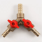3Way Brass Ball Valve Hose Barb Connector For Fuel Water Air Lines 6