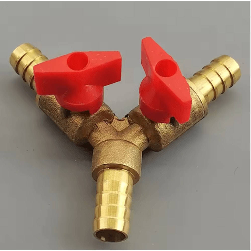 3Way Brass Ball Valve Hose Barb Connector For Fuel Water Air Lines 8