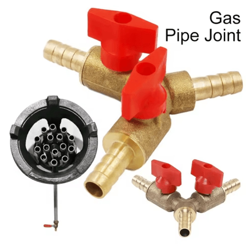3Way Brass Ball Valve Hose Barb Connector For Fuel Water Air Lines 0