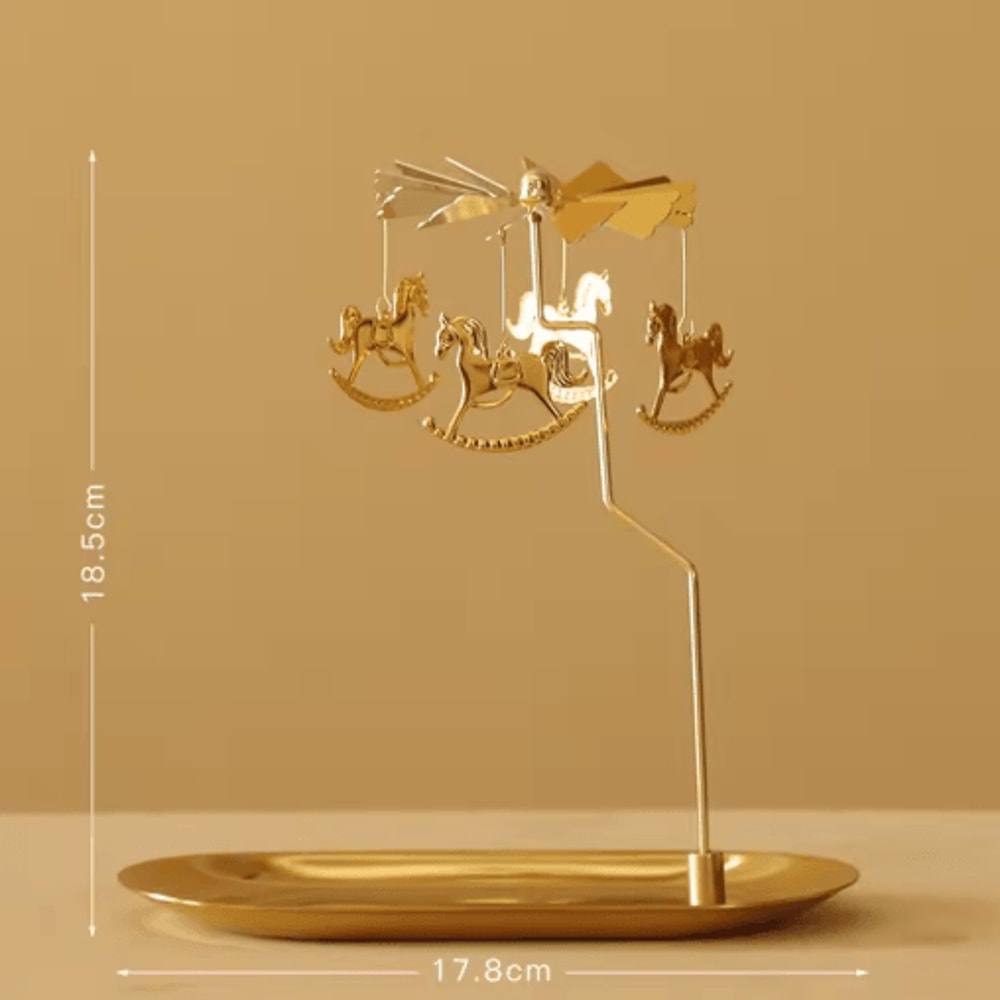 Rotating Gold Tealight Candle Holder For Romantic Home Wedding Decor 1