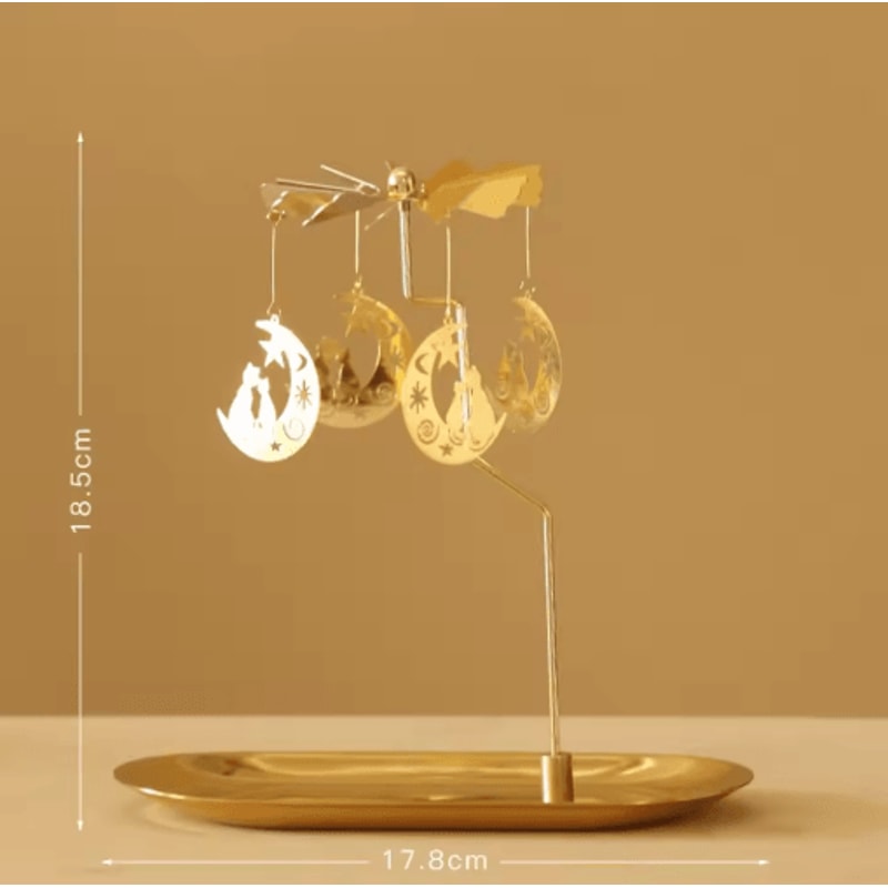 Rotating Gold Tealight Candle Holder For Romantic Home Wedding Decor 2