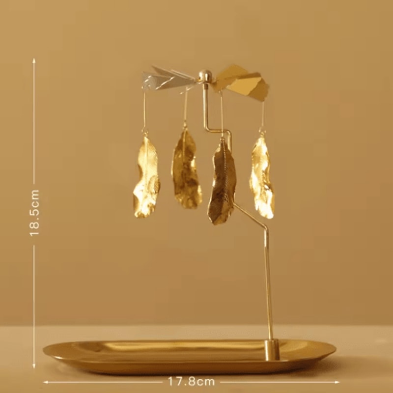 Rotating Gold Tealight Candle Holder For Romantic Home Wedding Decor 3
