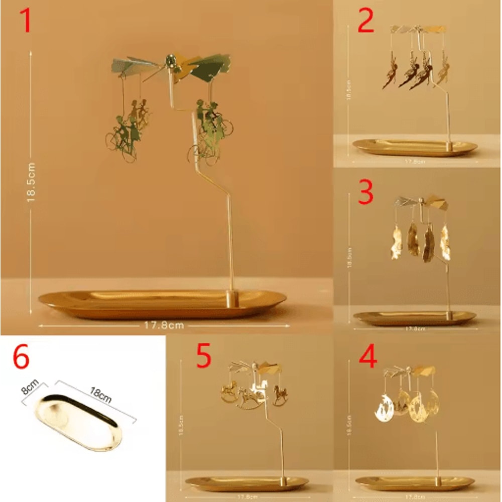 Rotating Gold Tealight Candle Holder For Romantic Home Wedding Decor 7