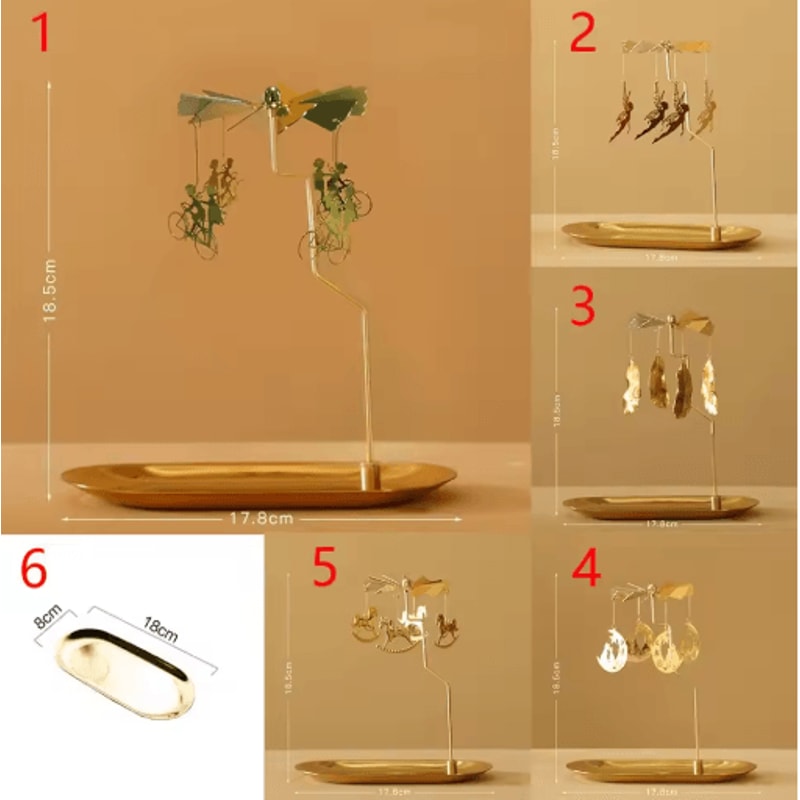Rotating Gold Tealight Candle Holder For Romantic Home Wedding Decor 7