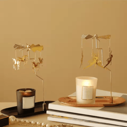 rotating gold tealight candle holder for romantic home & wedding decor