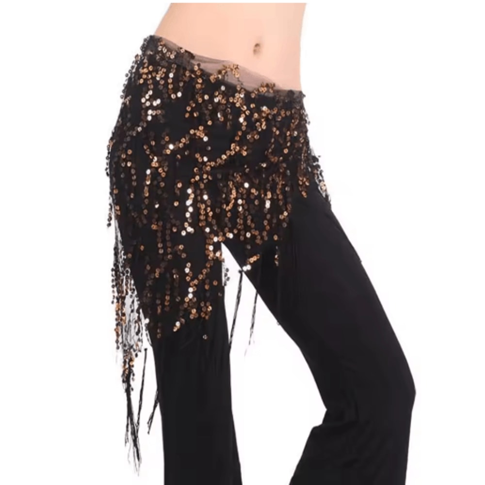 Sequin Tassel Belly Dance Hip Scarf For Womens Dance Costumes 7