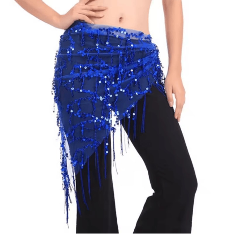 Sequin Tassel Belly Dance Hip Scarf For Womens Dance Costumes 9