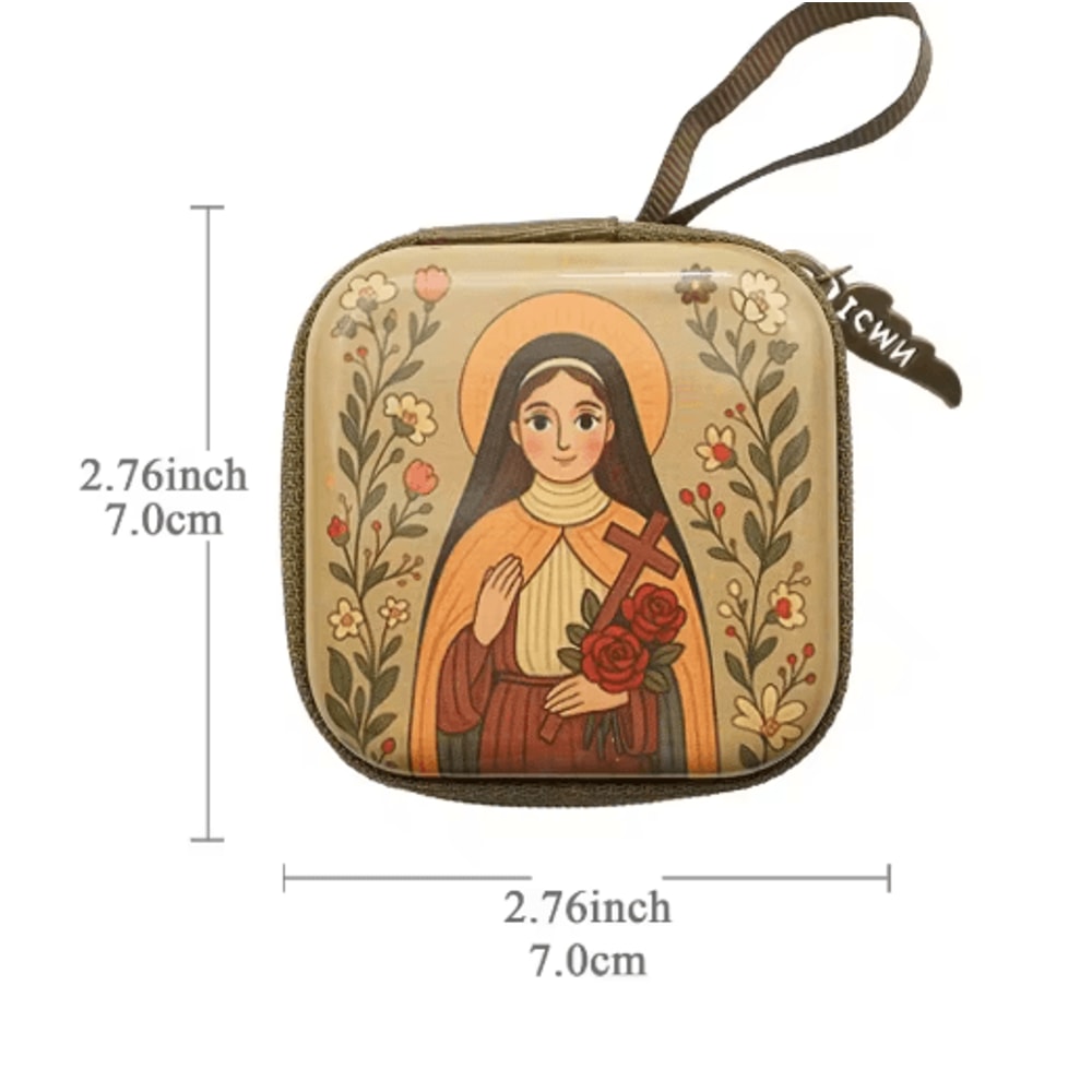 Portable Virgin Mary Rosary Storage Case For Prayer Jewelry Organization 10