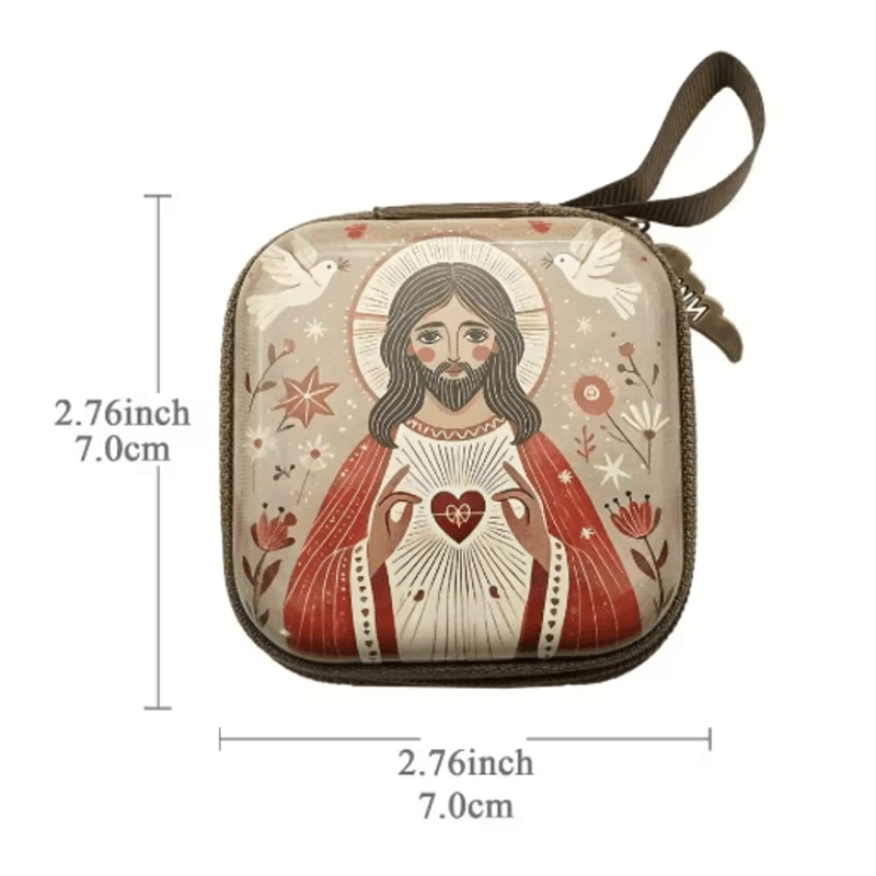 Portable Virgin Mary Rosary Storage Case For Prayer Jewelry Organization 3