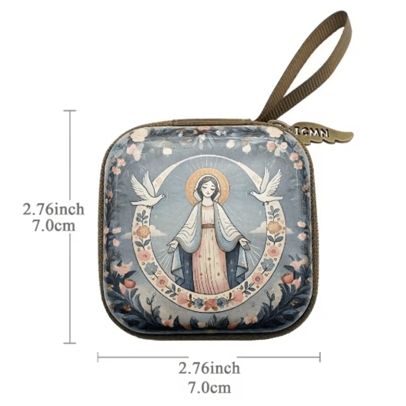 Portable Virgin Mary Rosary Storage Case For Prayer Jewelry Organization 4