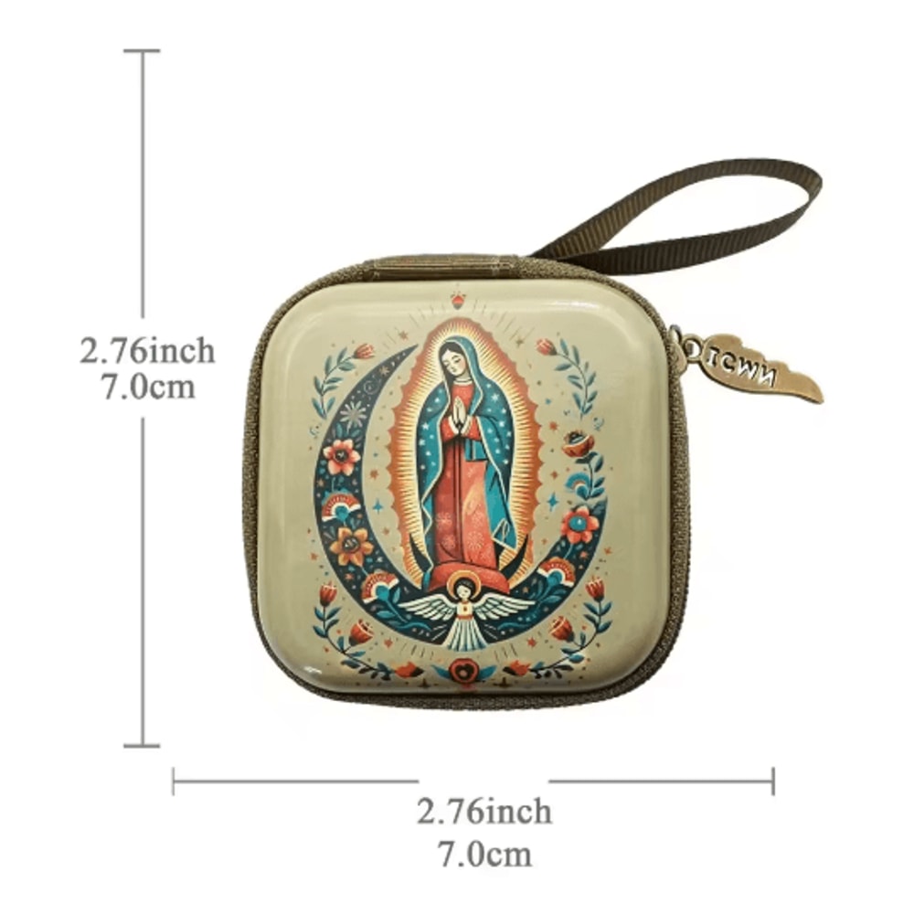 Portable Virgin Mary Rosary Storage Case For Prayer Jewelry Organization 5