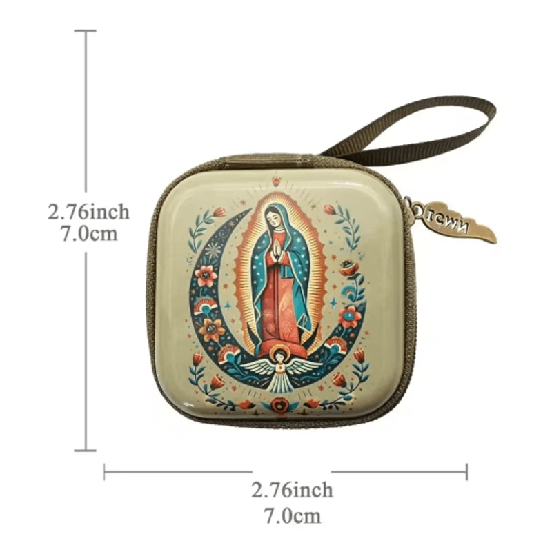 Portable Virgin Mary Rosary Storage Case For Prayer Jewelry Organization 5