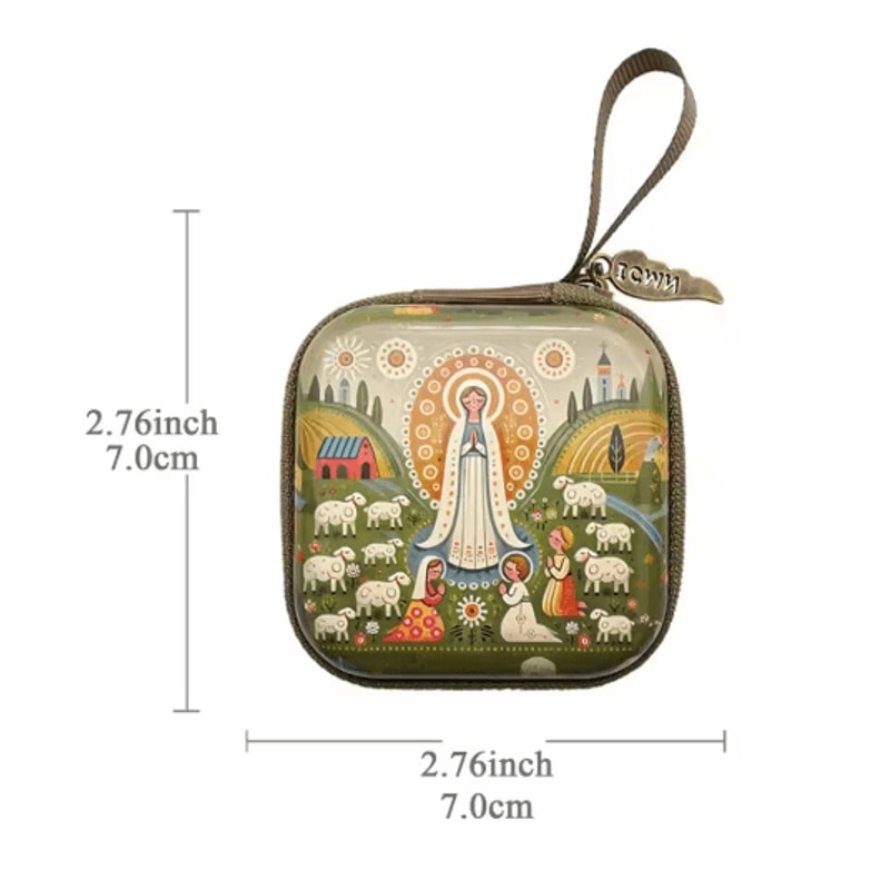 Portable Virgin Mary Rosary Storage Case For Prayer Jewelry Organization 7