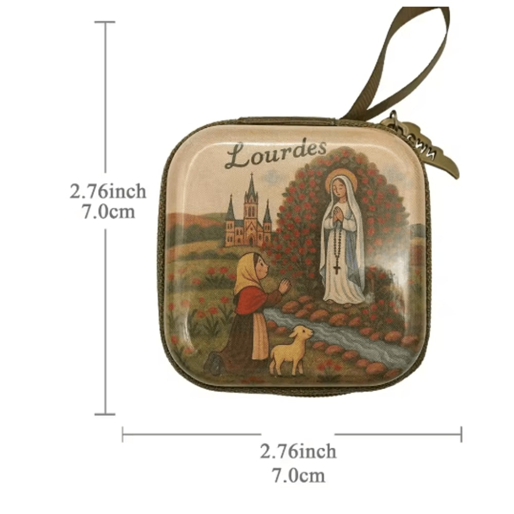 Portable Virgin Mary Rosary Storage Case For Prayer Jewelry Organization 16