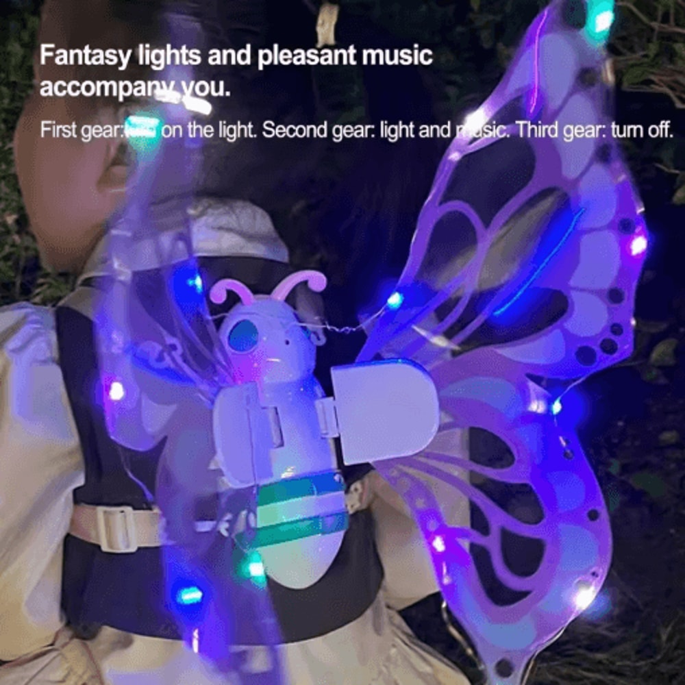 LED LightUp Fairy Wings Costume For Girls Kids 6