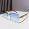Rimless Retro Sunglasses With Metal Temples For Men Women 1