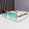 Rimless Retro Sunglasses With Metal Temples For Men Women 2