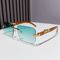 Rimless Retro Sunglasses With Metal Temples For Men Women 2