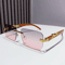 Rimless Retro Sunglasses With Metal Temples For Men Women 4