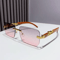 Rimless Retro Sunglasses With Metal Temples For Men Women 4