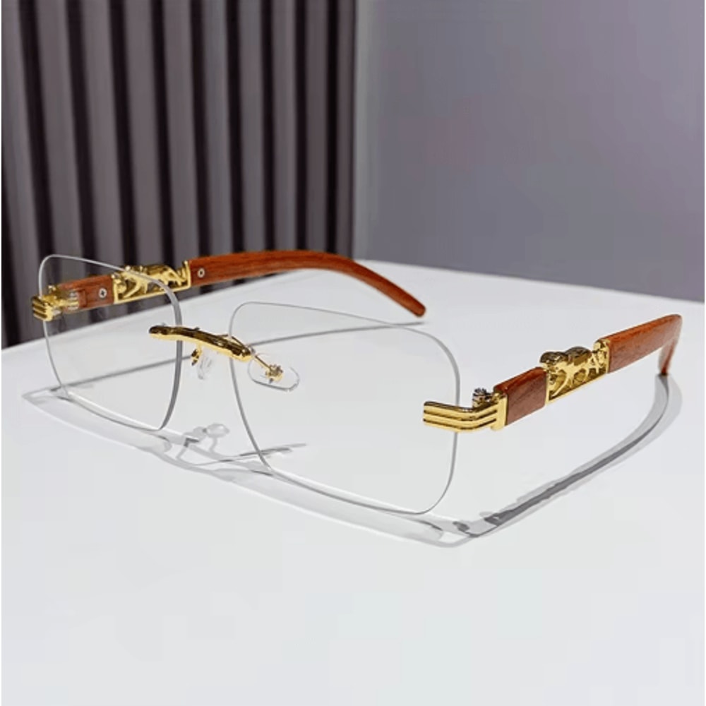 Rimless Retro Sunglasses With Metal Temples For Men Women 5