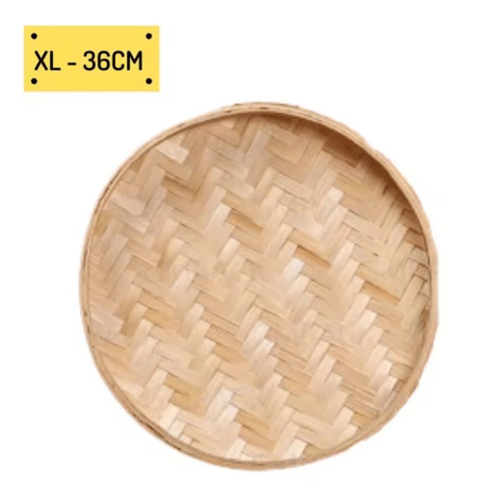 Handwoven Bamboo Basket Tray For Fruit Bread Home Decoration 1
