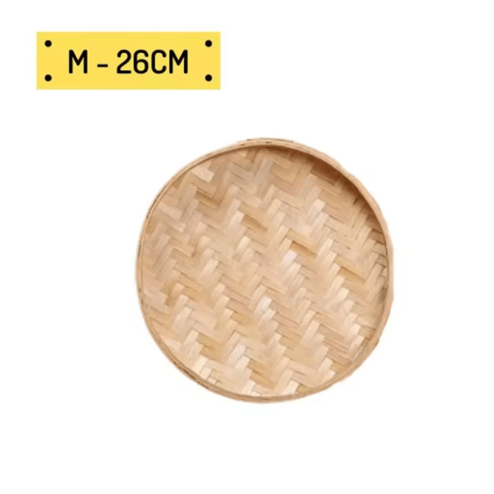 Handwoven Bamboo Basket Tray For Fruit Bread Home Decoration 3