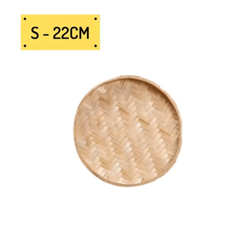 Handwoven Bamboo Basket Tray For Fruit Bread Home Decoration 4