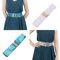 Wide Elastic Sequin Waist Belt With Gold Buckle For Women 0
