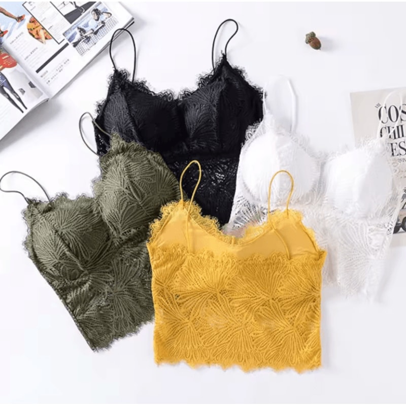 Lace Sleeveless Crop Top Bralette For Womens Summer Fashion 0