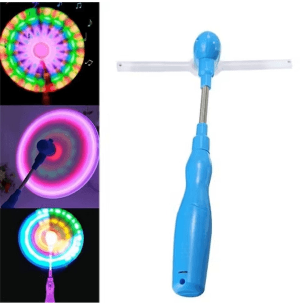 LED Light Up Windmill Spinner Toy With Flashing Rainbow Lights 0