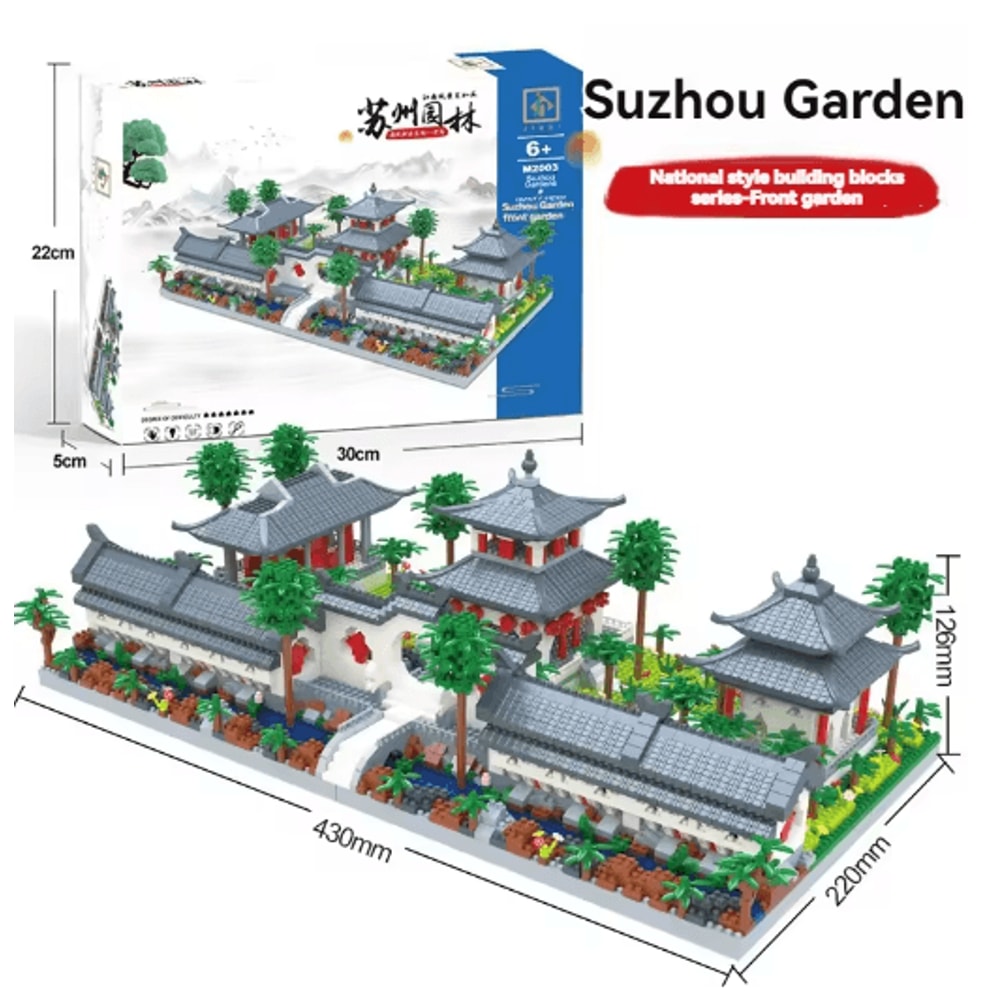 Classic Chinese Garden Mini Building Blocks With LED Light 5
