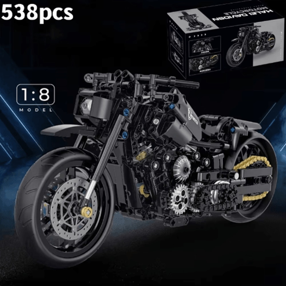 Technical Motorcycle Building Kit With Creative MOC Construction Bricks 5