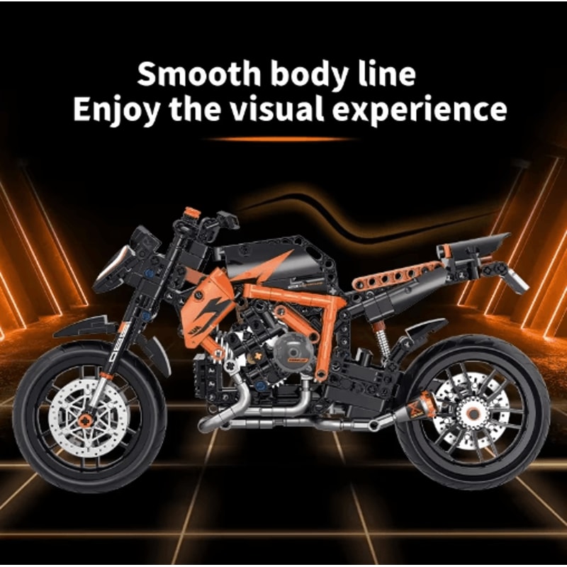 Technical Motorcycle Building Kit With Creative MOC Construction Bricks 7