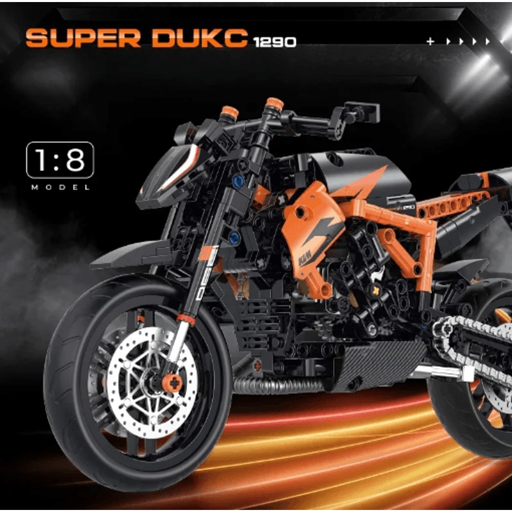 Technical Motorcycle Building Kit With Creative MOC Construction Bricks 8