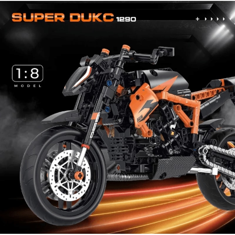 Technical Motorcycle Building Kit With Creative MOC Construction Bricks 8