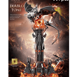 fantasy fortress & fell beast building block set for creative adventure play