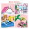 Summer Seaside Villa Building Block Set With City Street View Figures 3