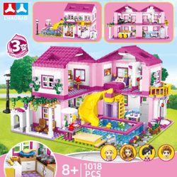 friends city street view villa & castle building block set