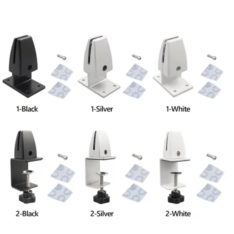 Adjustable Aluminum Alloy Desk Partition Clamp For Office Baffles Glass Panels 2