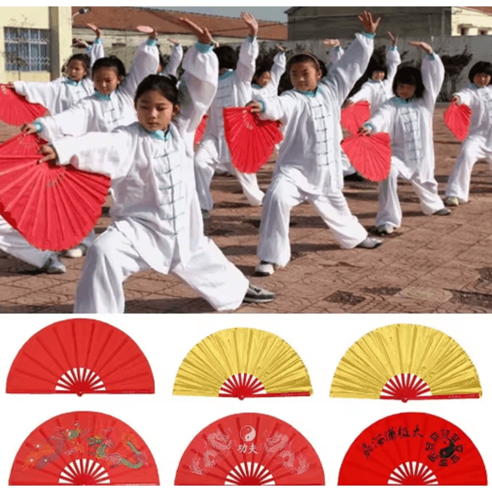 Chinese Tai Chi Folding Fan For Dance Yoga Wedding Decor 0