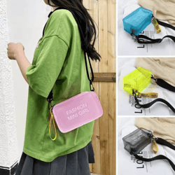 transparent laser crossbody bag for women with candy color style