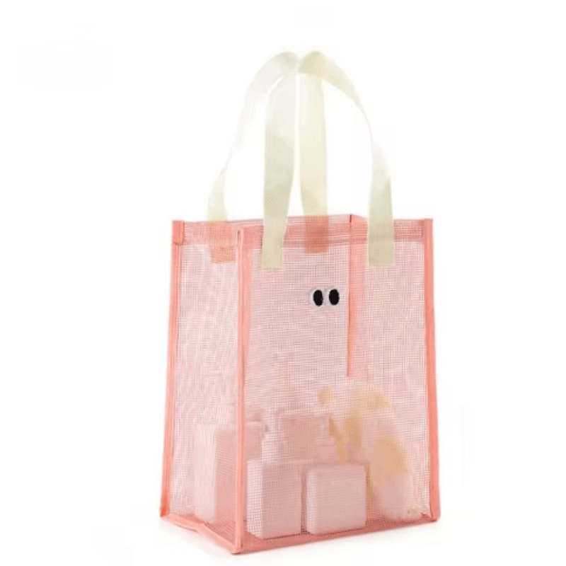 Large Capacity Mesh Travel Bag With Cartoon Big Eyes Design 1