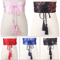 Vintage Floral Kimono Waist Belt With Satin Bow Design 0