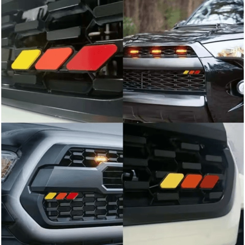 TriColor Front Grille Badge Emblem For Toyota Tacoma 4Runner Tundra 9