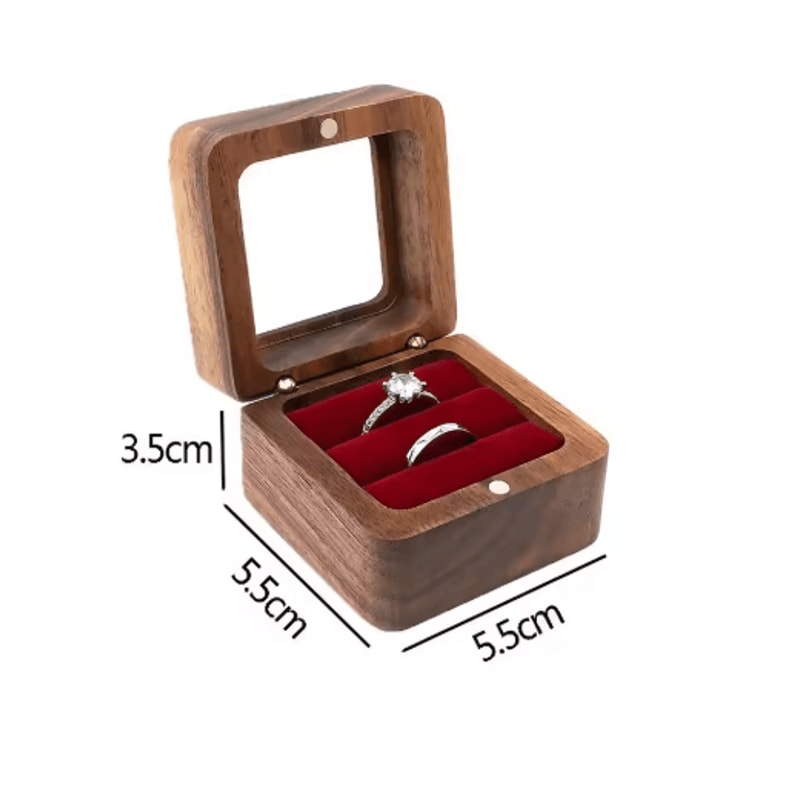 Elegant Wooden Ring Box For Engagement Wedding Anniversary Gifts 10