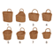 Handwoven Rattan Style Hanging Storage Basket With Handle 10