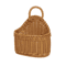 Handwoven Rattan Style Hanging Storage Basket With Handle 6