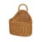 Handwoven Rattan Style Hanging Storage Basket With Handle 6