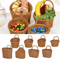 Handwoven Rattan Style Hanging Storage Basket With Handle 11
